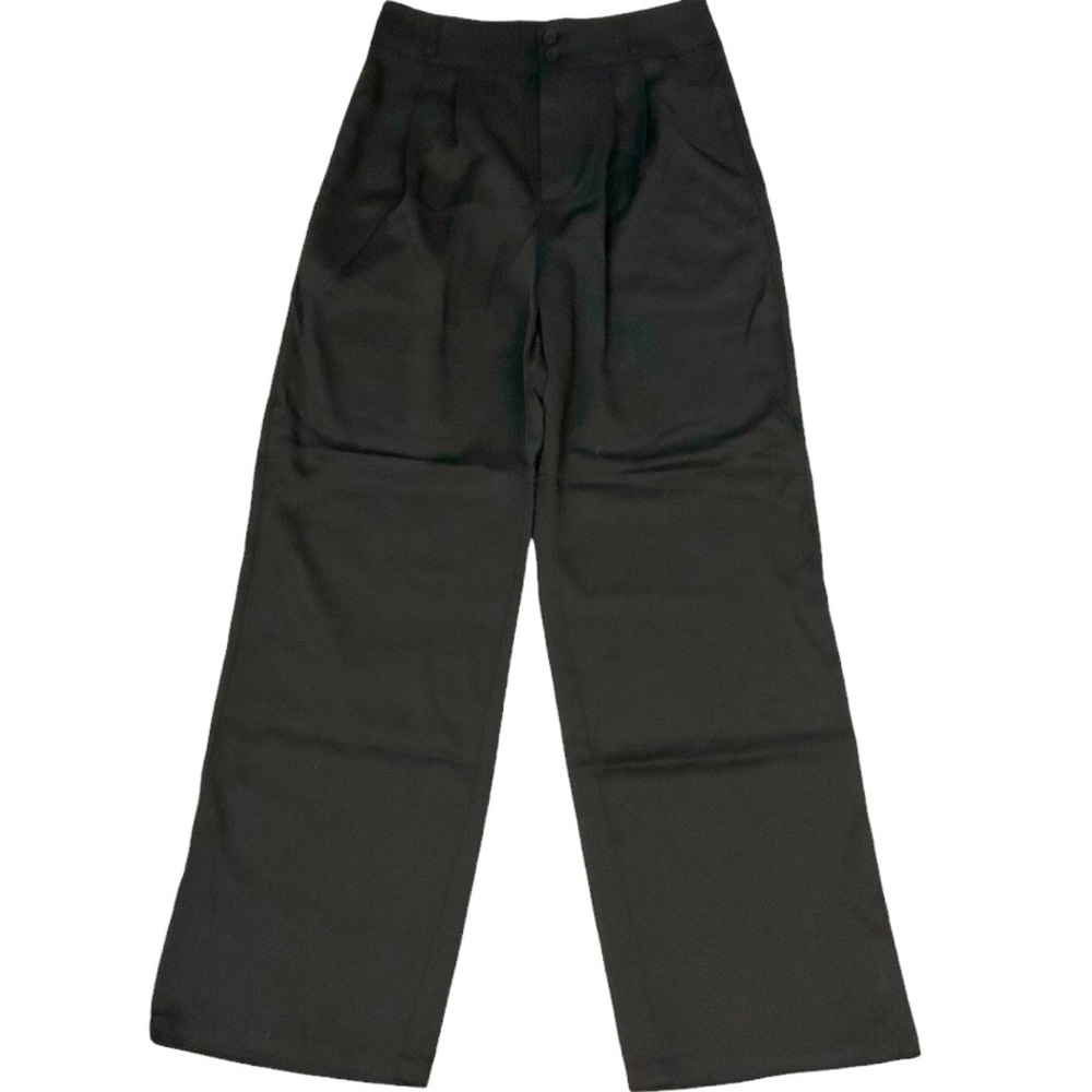 Halara Black High Waisted Double Button Straight Leg Work Pants Size Medium NEW - Picture 4 of 13